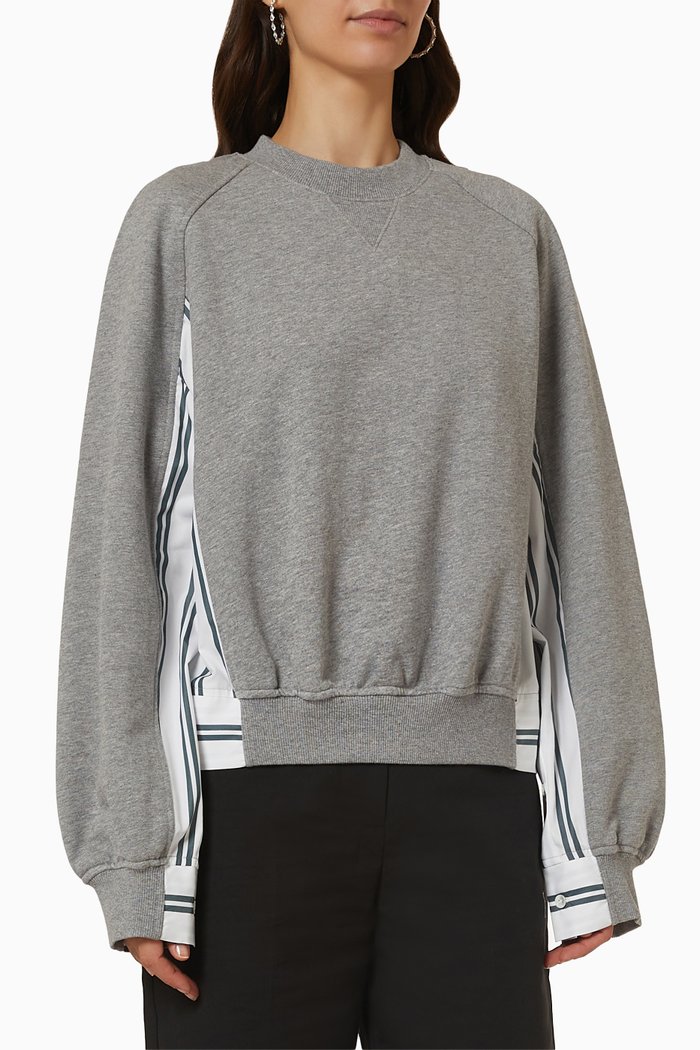 

Long Sleeve Sweater in French Terry, Grey