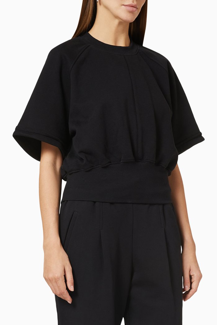 

Short Sleeve Top in French Terry, Black