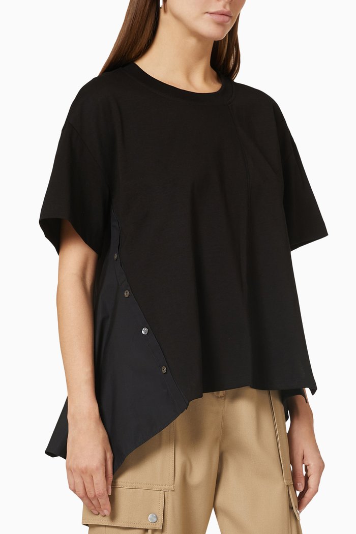 

Short Sleeve Draped Top, Black