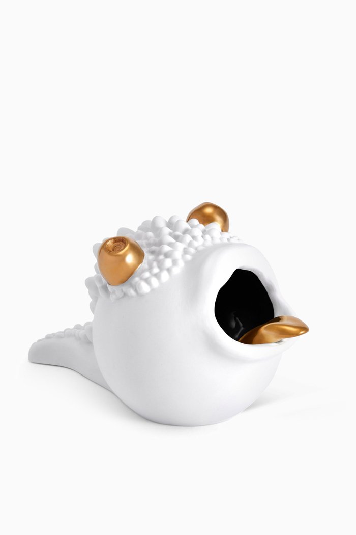 

Haas Petit Haashtray in 24kt Gold & Porcelain, White