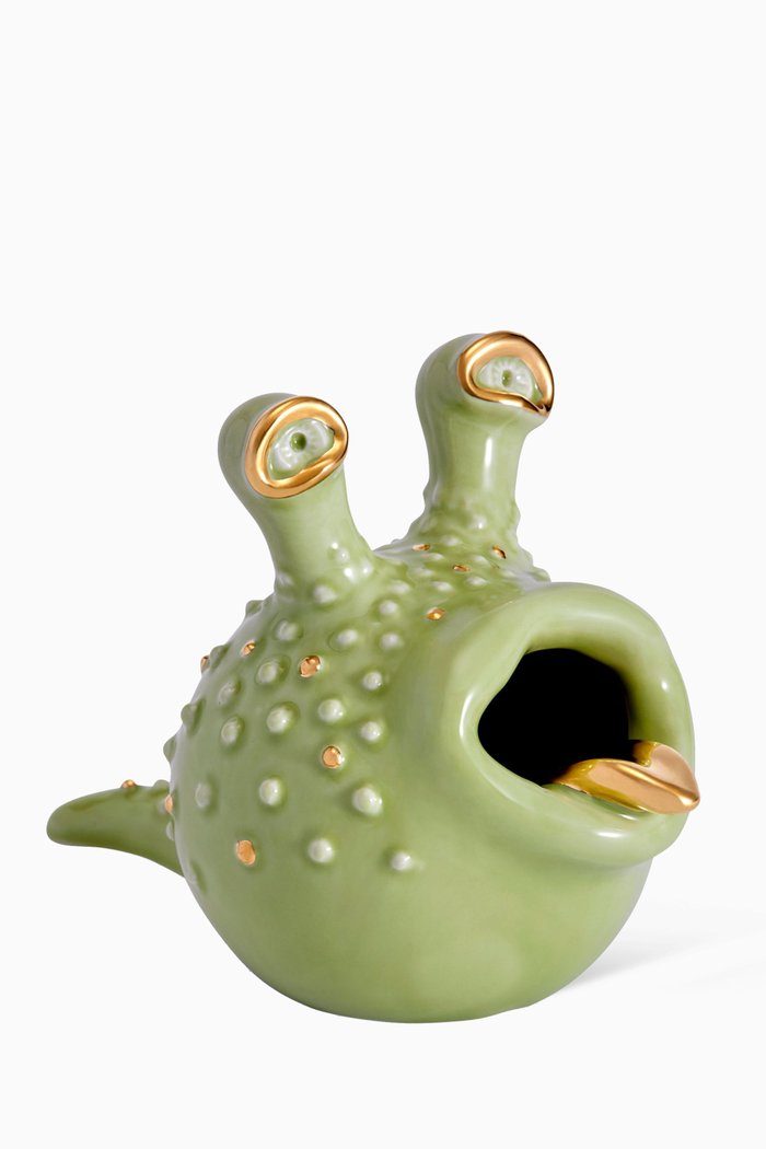 

Haas Grand Haashtray in 24kt Gold & Porcelain, Green