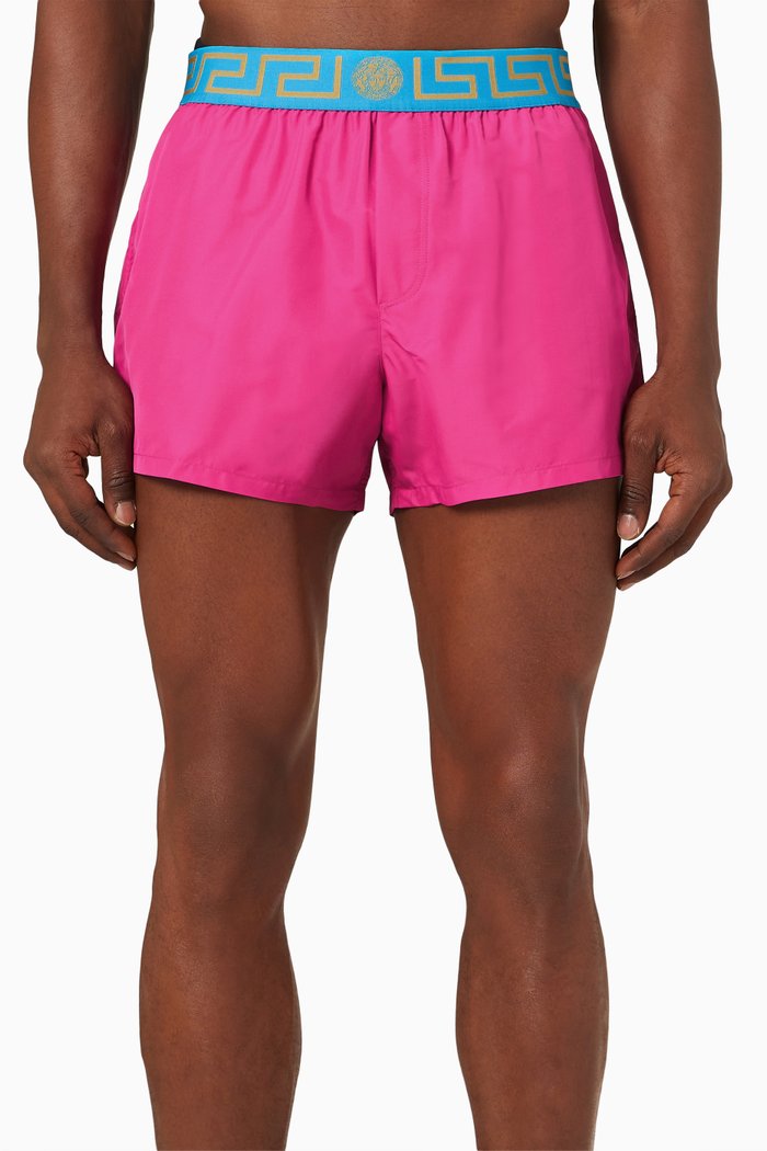 

Greca Border Swim Shorts in Nylon, Pink