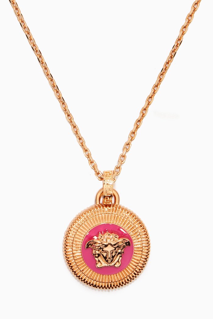 

Medusa Biggie Necklace in Metal, Pink