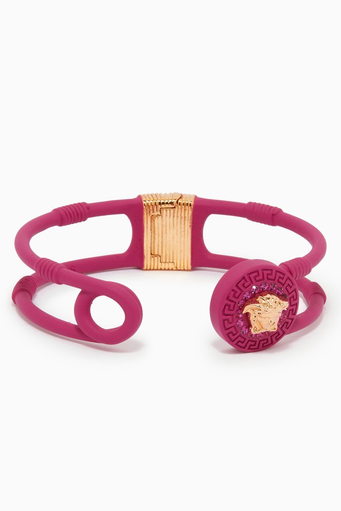 

Medusa Drench Safety Pin Cuff Bangle, Pink