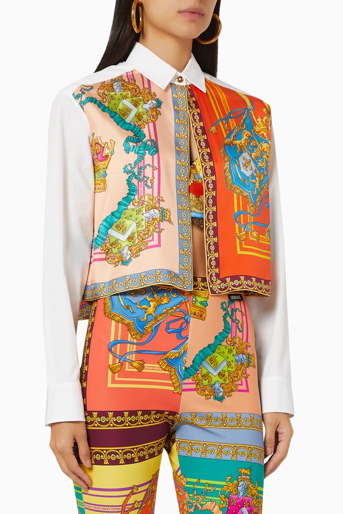 

Royal Rebellion Cropped Shirt in Silk, White