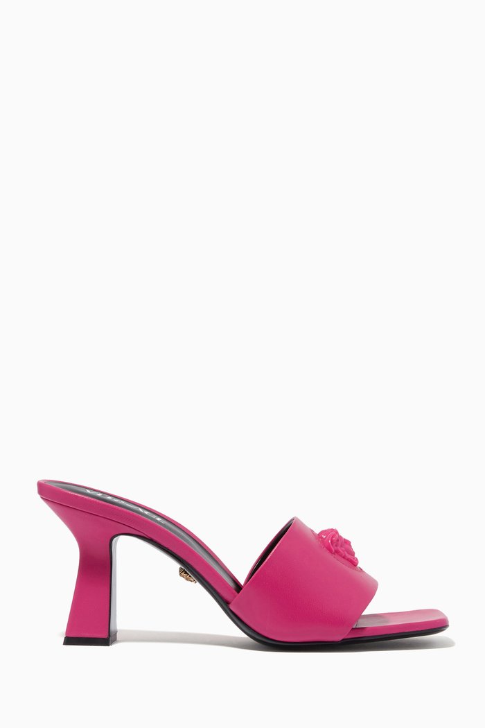 

Medusa Mule Heels in Leather, Pink