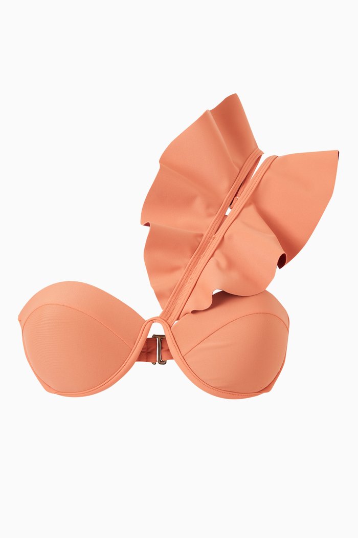 

Kiara Bikini Top in Stretch Matte Nylon, Orange
