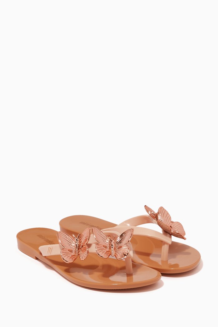 

Butterfly Detail Flip Flops, Neutral