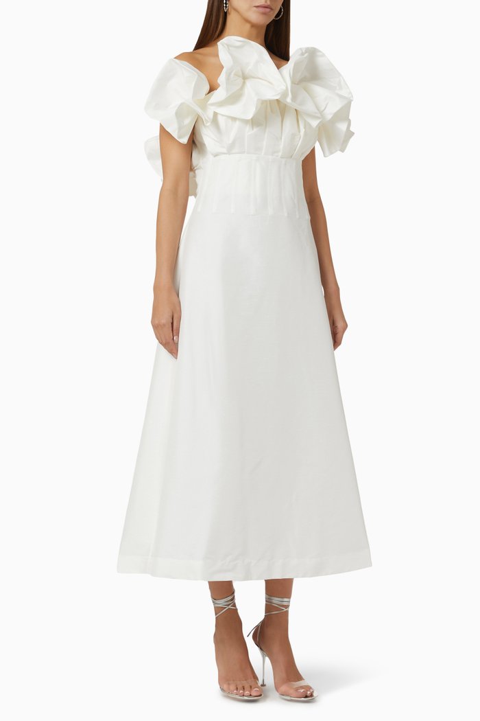 

Frieda Dress in Satin Crepe, Neutral