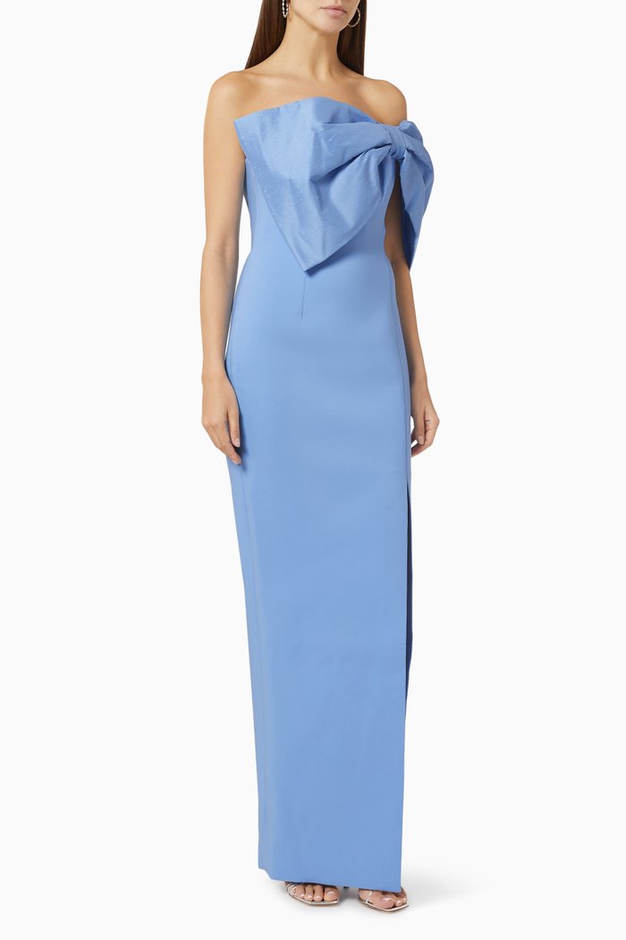

Kace Gown in Bonded Crepe, Blue