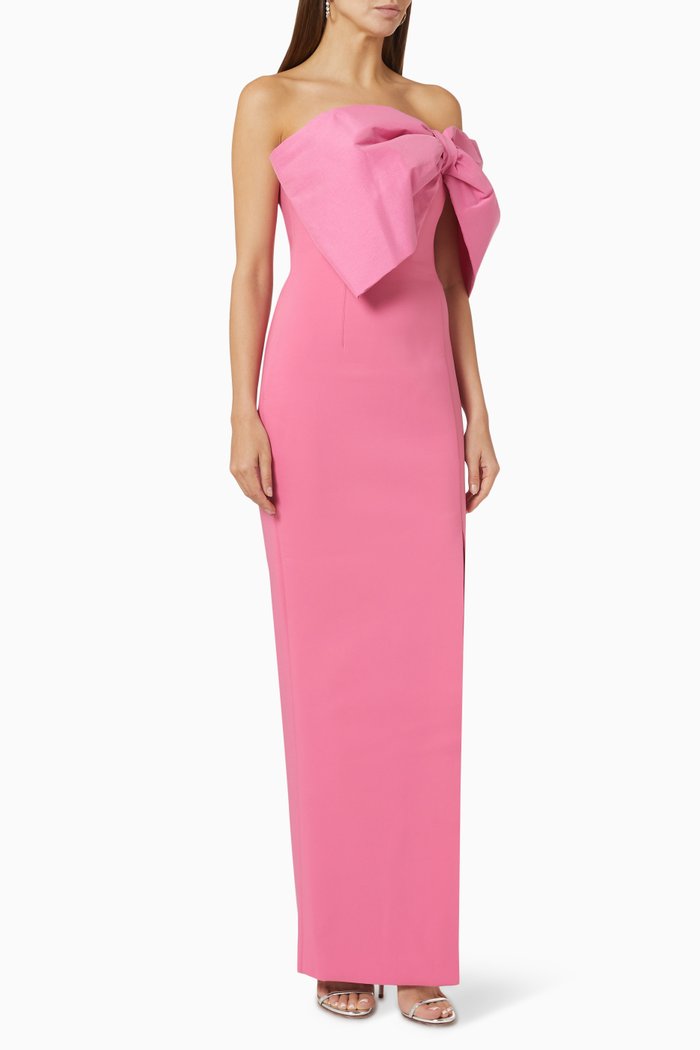 

Kace Gown in Bonded Crepe, Pink