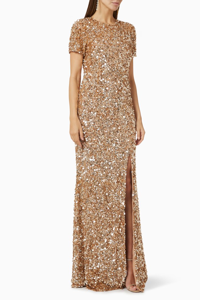

Nix Gown in Sequins, Gold