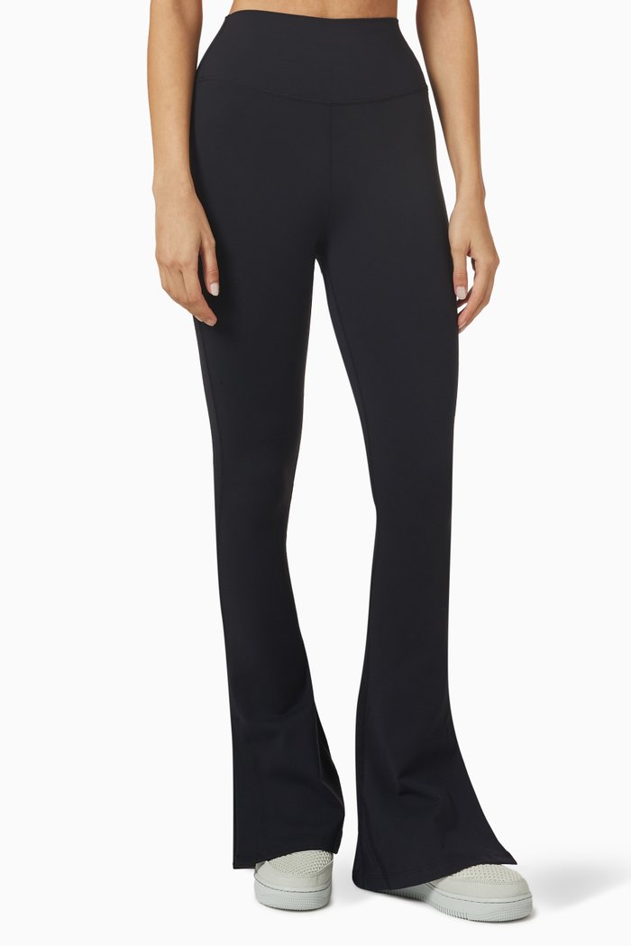 Raquel Flared High-waist Leggings, Black