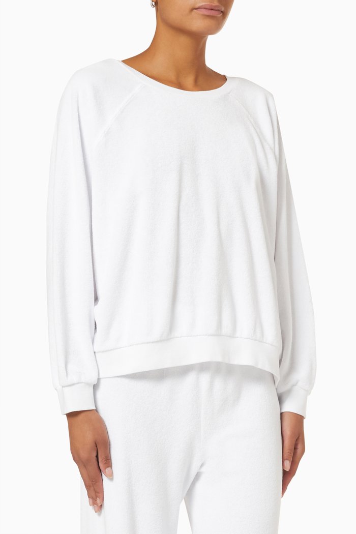 

Samos Oversized Sweatshirt in Beach Terry, White