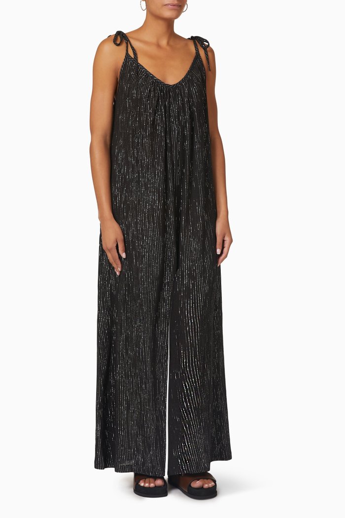 

Besa Jumpsuit in Lurex Gauze, Black