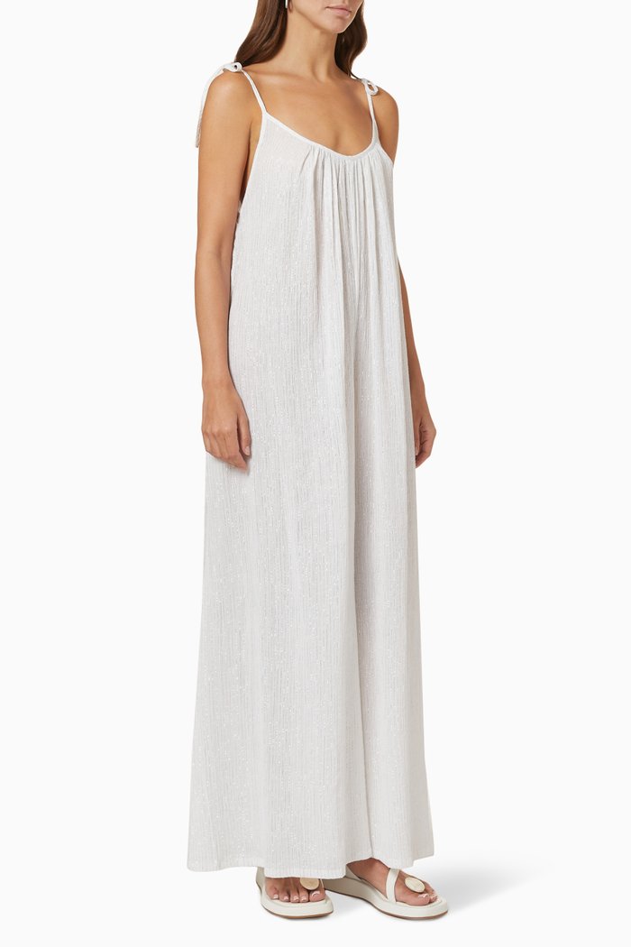 

Besa Jumpsuit in Lurex Gauze, White
