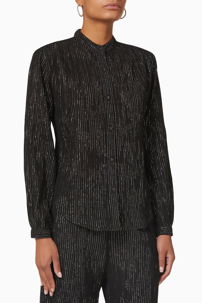 

Koubi Button Blouse in Gauze, Black