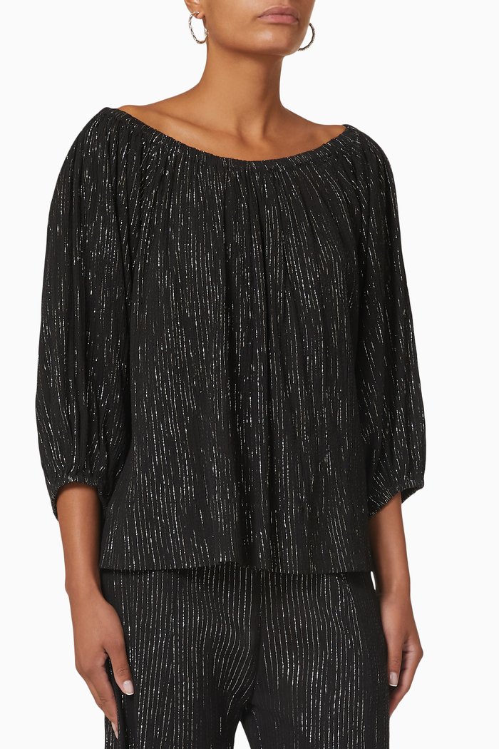 

Rhea Top in Lurex Gauze, Black