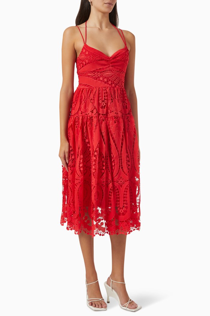 

Rose Dress in Lace, Red