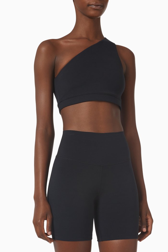 

Airweight Asymmetric Sports Bra in Stretch-nylon, Black