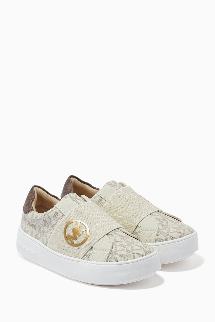 

All-over MK Print Slip On Sneakers, Neutral