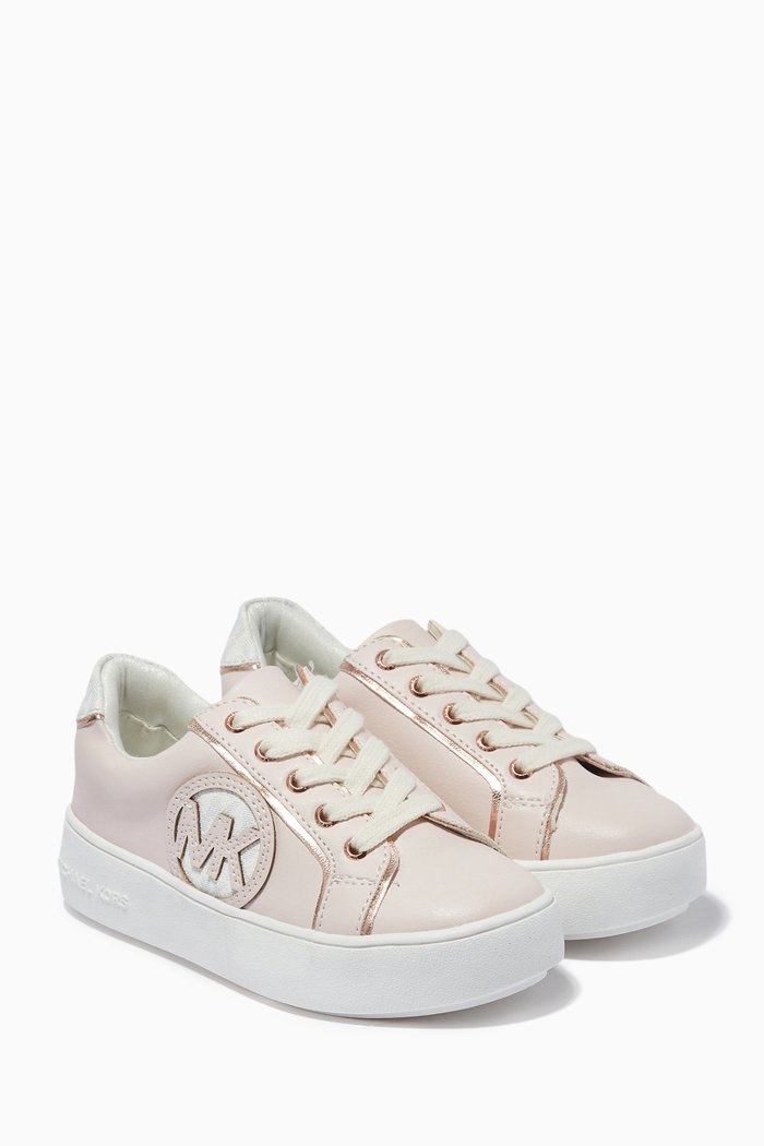 MK Brand Sneakers in Faux Leather, Pink