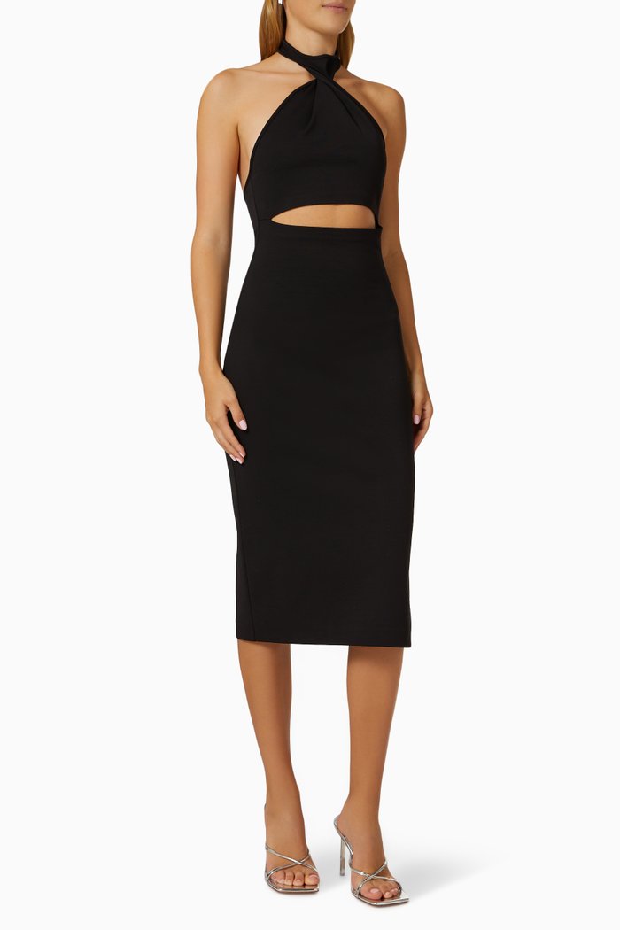 

Abile Halterneck Midi Dress in Stretch-viscose, Black