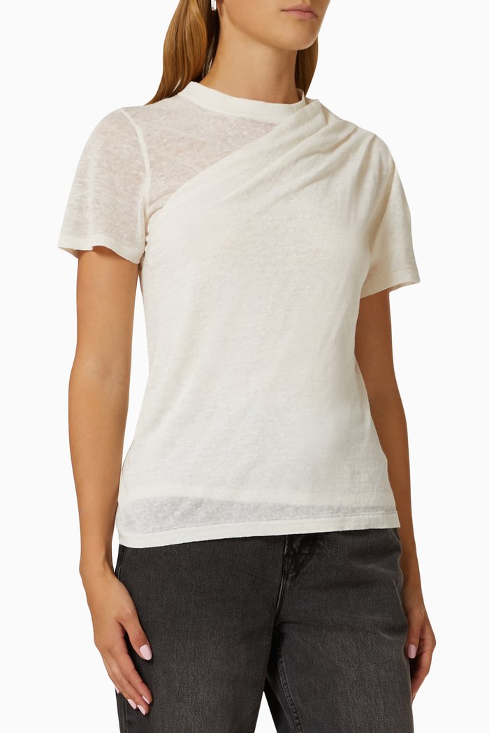 

Deva Draped Top in Linen-jersey, Neutral