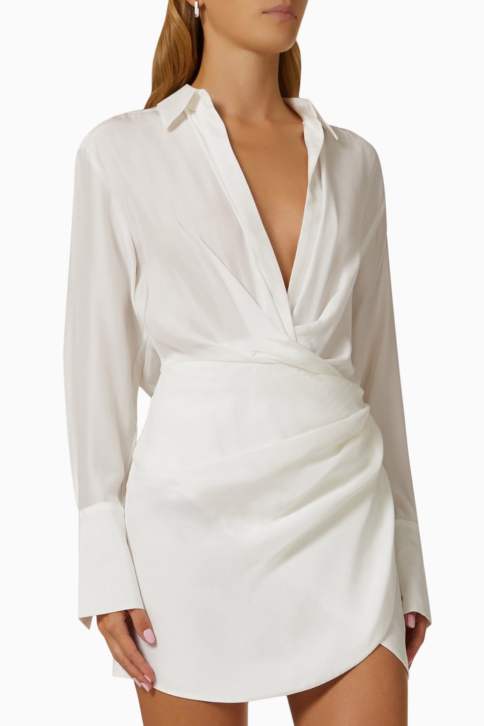 

Naha Mini Dress in Silk, Neutral