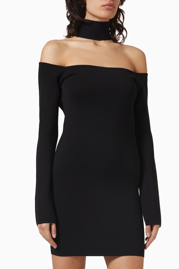 

Jerez Mini Dress in Rayon Knit, Black