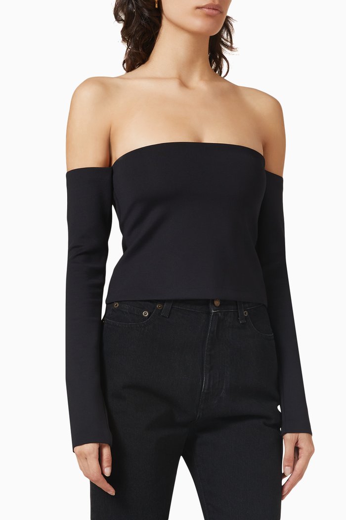 

Manu Off-shoulder Top in Jersey, Black