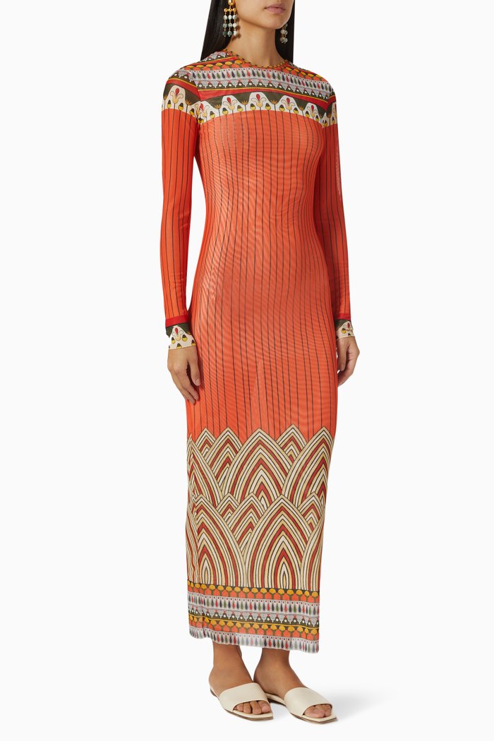 

Robin Menfis Printed Dress, Orange