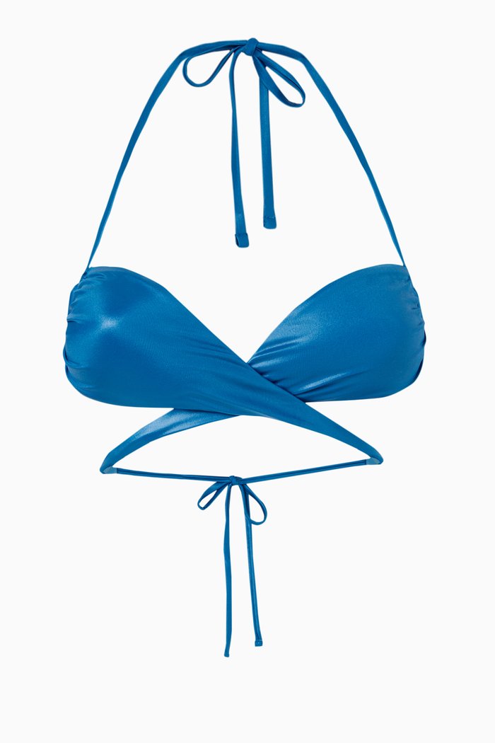 

Harriet Menfis Wrap Bikini Top, Blue
