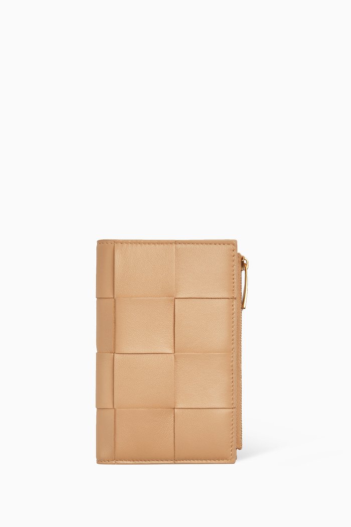 

Bi-fold Wallet in Intrecciato Nappa, Neutral