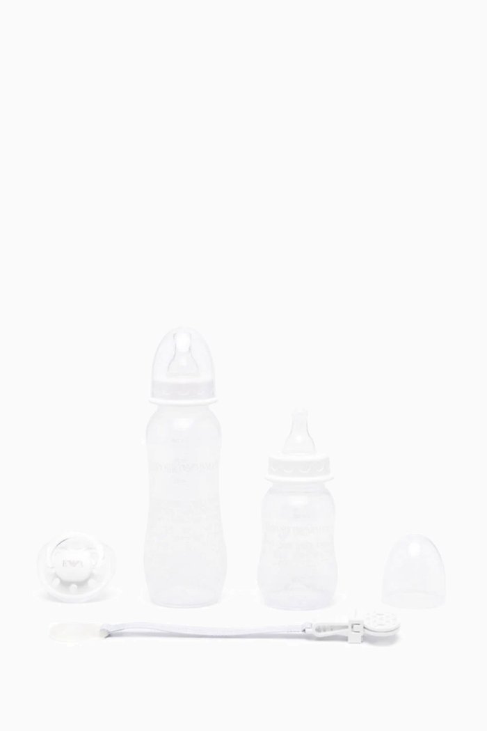 Infant Care Bottles & Pacifier Set, White