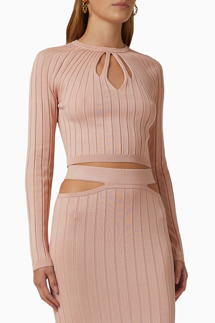 

Indigo Top in Viscose Rib-knit, Pink