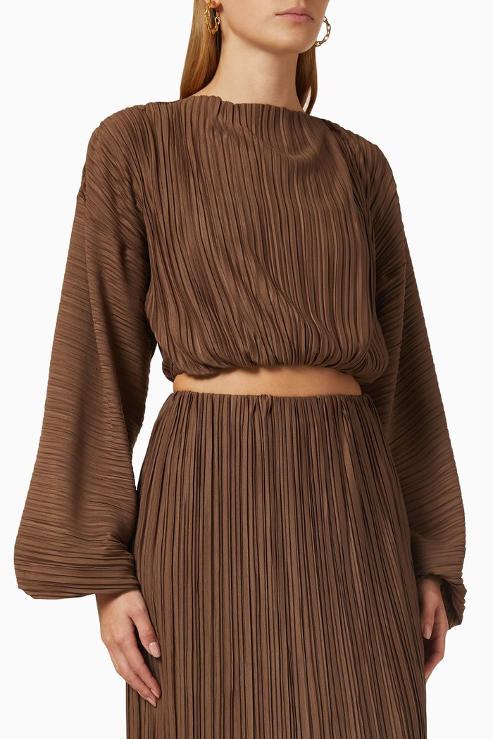 

Adeline Top in Textured Crinkle Fabric, Brown