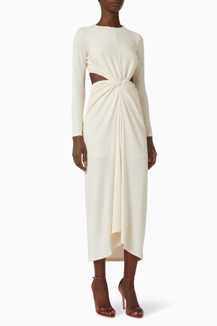 

Odelia Twist-front Maxi Dress in Viscose-jersey, Neutral