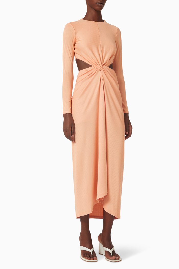 

Odelia Twist-front Maxi Dress in Viscose-jersey, Orange