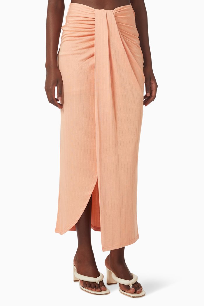 

Odelia Draped Maxi Skirt in Viscose-jersey, Orange