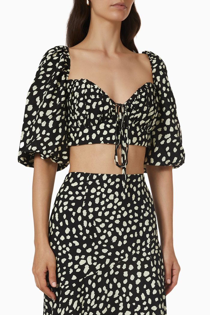 Catalina Crop Top, Black