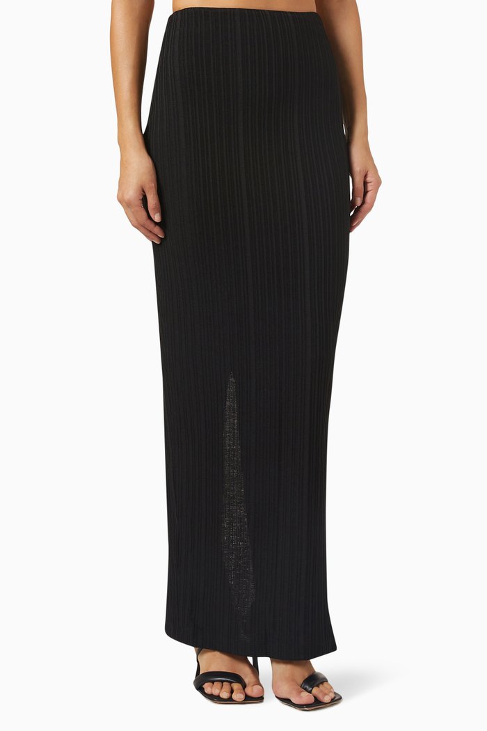 

Rossana Skirt in Rib Knit, Black