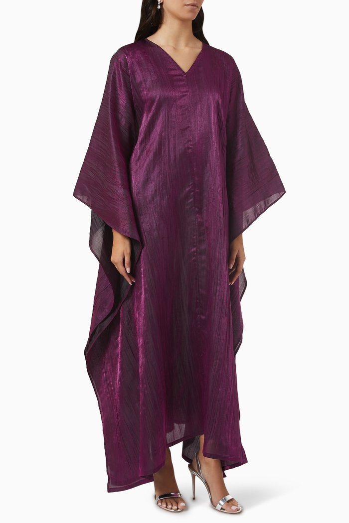 

Bish Cut Kaftan in Crumbled Organza, Purple