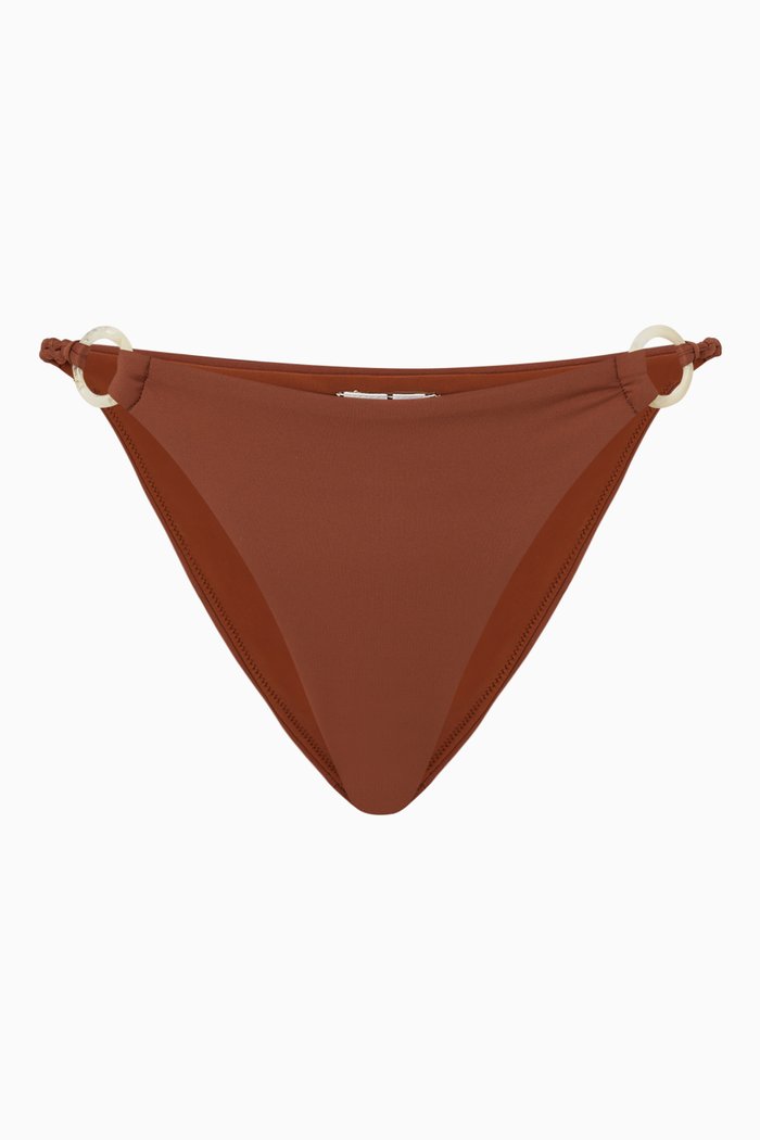 

Athena Bikini Bottoms in Macrame and Nylon, Brown