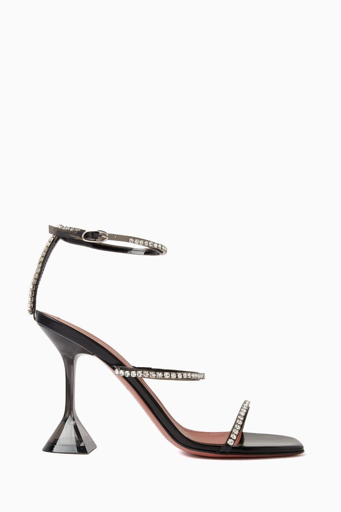 

Gilda 95 Crystal Mule Sandals in PVC, Black