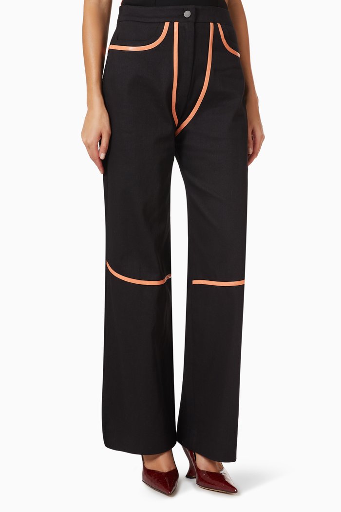 05 Rodeo Trousers in Vegan Leather, Black