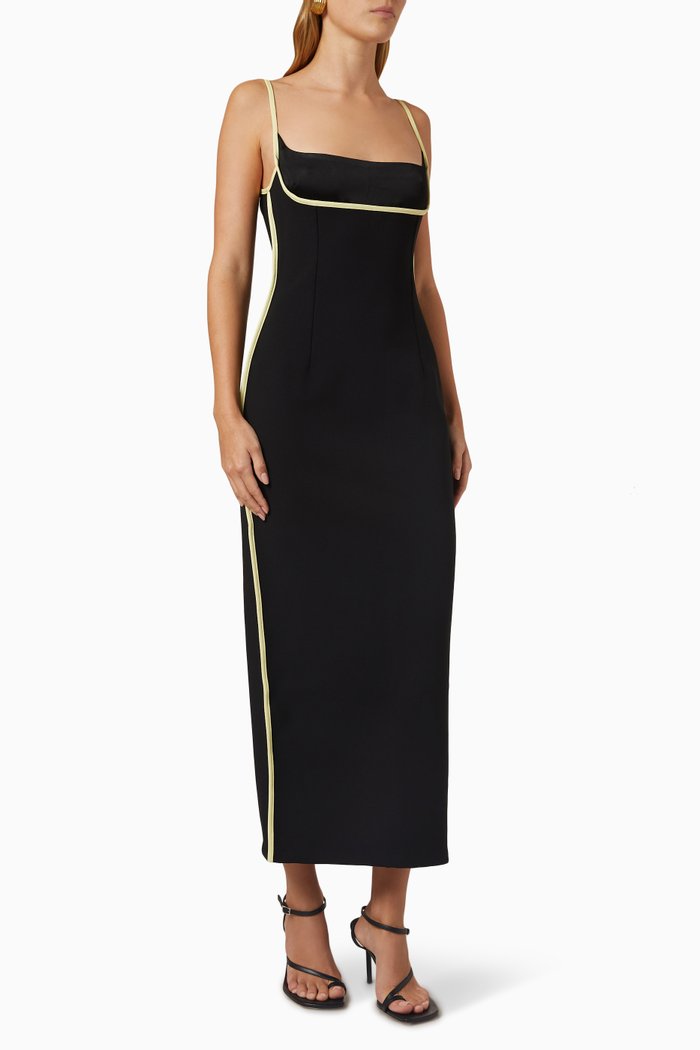 

05 Florian Dress in Bonded Stretch, Black