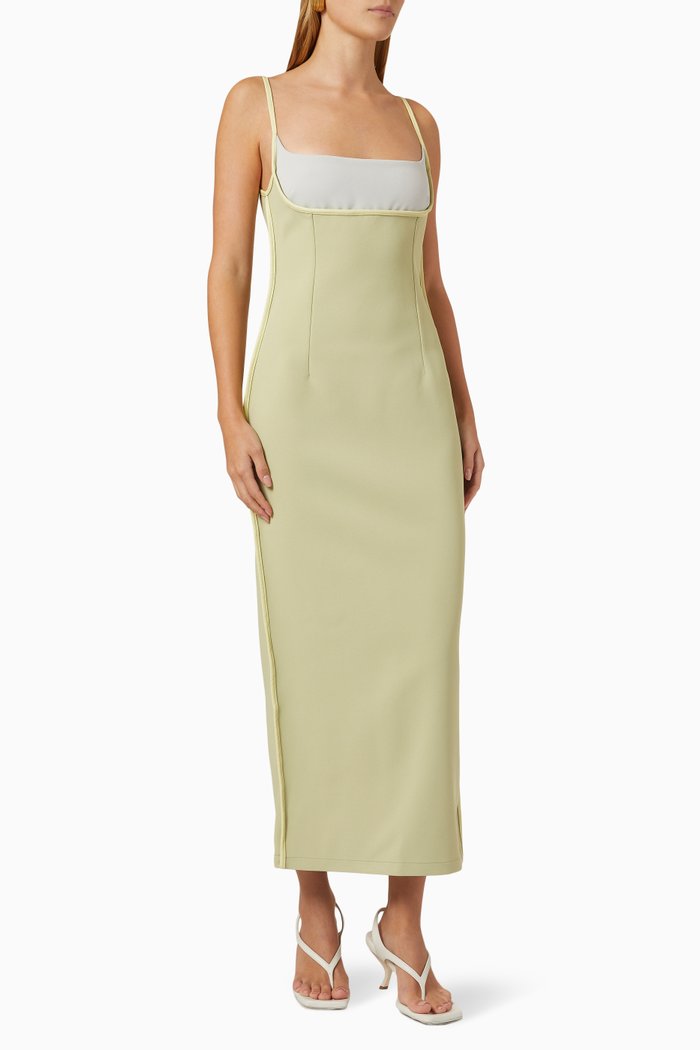 

05 Florian Dress in Bonded Stretch, Green