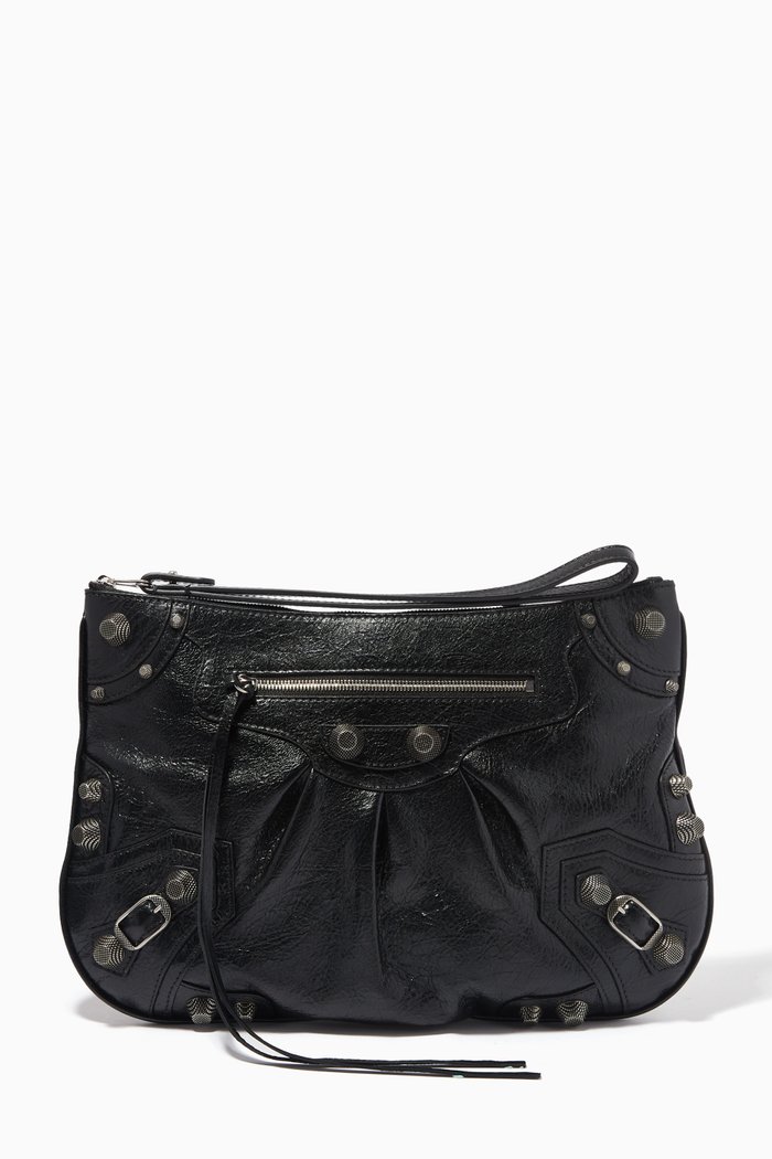 

Le Cagole Large Pouch in Arena Lambskin, Black