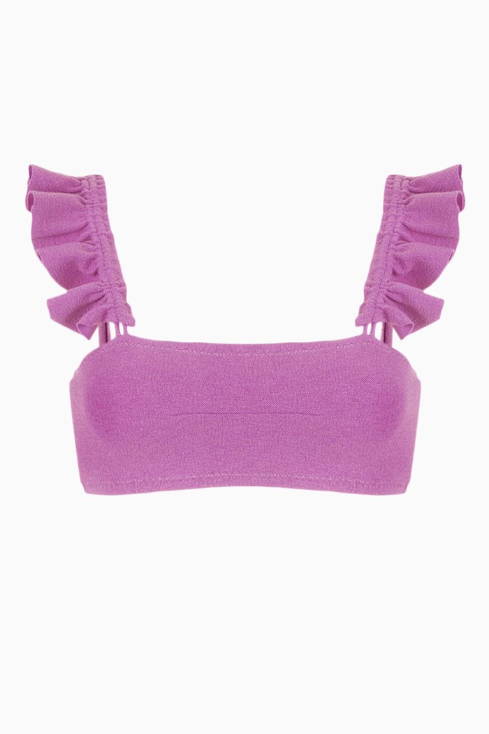 Zarbo Bikini Top in Stretch Nylon, Purple